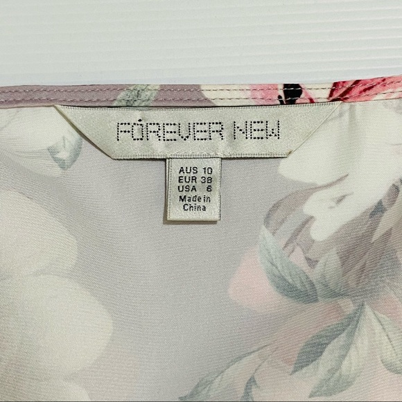 FOREVER NEW Floral Long Sleeve Wrap Blouse Size 10 - Picture 8 of 14